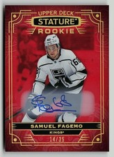 Samuel Fagemo 2024-25 Upper Deck Stature 22-23 Update Red /35 Auto  LA Kings JOE