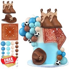 31PCS Cowboy Hat Boot Cake Toppers Western Theme Party