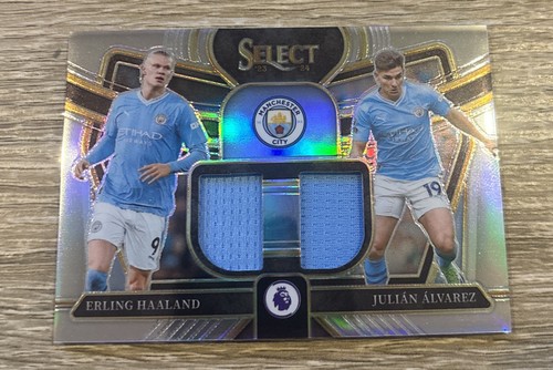 Erling Haaland Julian Alvarez 2023-24 Panini Select Dual Patch Silver #DS-EJ