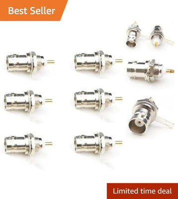 BNC Chassis Panel Mount Socket Female Jack Solder Type Connectors Adapter 6-Pack