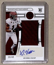 2023 Panini National Treasures Collegiate Blue Xazavian Valladay RC Auto 20/49