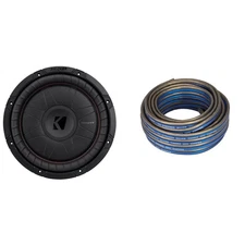 Kicker 52CVT12 CompVT 12-Inch (300mm) Subwoofer, 4-Ohm w/ Speaker Wire Bundle