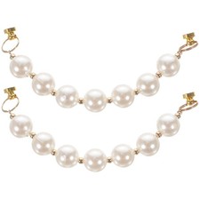 2pcs Mobile Phone Case Chain Imitation Beading Finger Chain Stand Holder