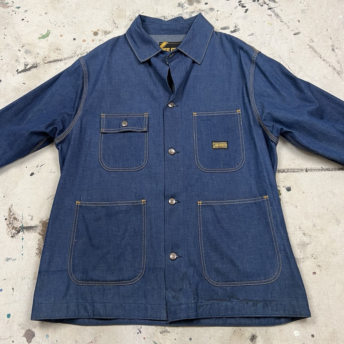 Vintage 70s Dee Cee Denim Jean Chore Coat Jacket Unlined Mens
