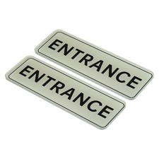 ENTRANCE sign, 2pcs acrylic 9"x3" car sticker door sticker, silver
