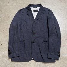 Vintage Giorgio Armani Cotton Polyamide Blazer Jacket Navy Blue Men Size 48