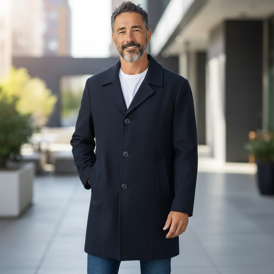 Abrigos principales London Fog vintage años 70 talla 40 S abrigo azul marino forro con cremallera Foto 2 de 4