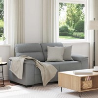 Sofa 2-Sitzer Hellgrau Stoff 160X81X84 Cm Couch
