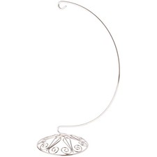 Ornate Silver Ornament Stand Large 10.25 H x 4 W x 4 D Inch Display