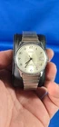 Vintage Timex Water Resistant Men's Watch Silver Tone Flex Band NEEDS BATTERY