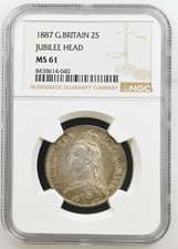 1887 Florin. Queen Victoria. S.3925. UNC NGC MS61