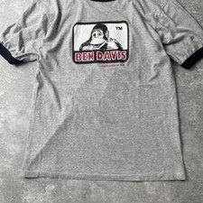 BEN DAVIS Ringer Print Top Gray Black Size M