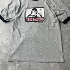 BEN DAVIS Ringer Print Top Gray Black Size M