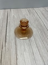Vintage Art Deco Peach Glass Candlestick Holder 3.25” In