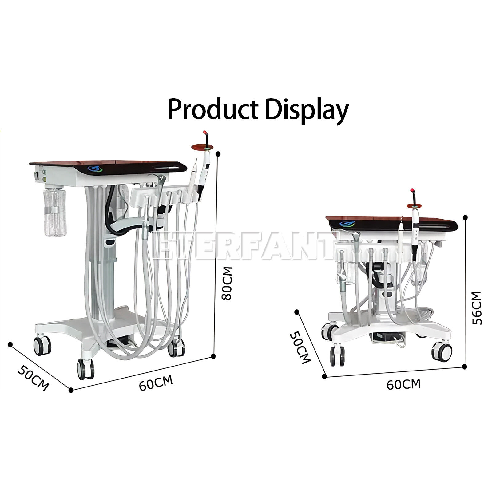 Dental Mobile Delivery Cart Treatment Unit 4H/Unit Air Turbine w/Weak Suction 4H