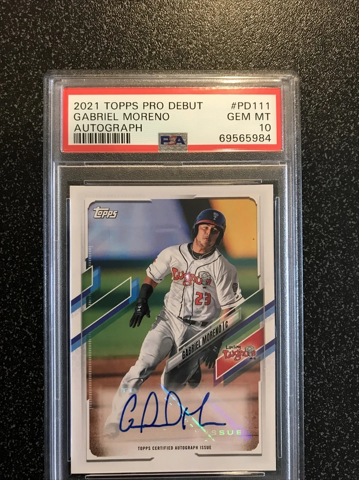 GABRIEL MORENO 2021 Topps Pro Debut RC ROOKIE AUTOGRAPH #PD-111 PSA 10 GEM MT - Image 2 of 4