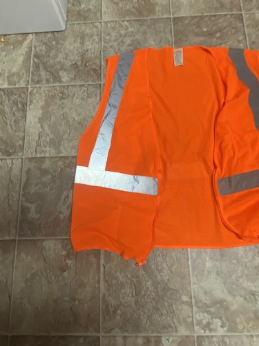 Orange Safety Reflective Vest Walls Work Wear Materials Class 2 Men Size XL - Picture 4 of 5