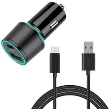 Quick Car Charger 36W 2-Port USB Cable Type-C PD Power Adapter DC for Tablets