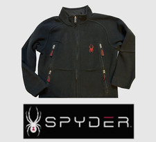 SPYDER - Fleece - Boy s -Medium 10/12 - Black - Zip up - Jacket - Spyder Logo