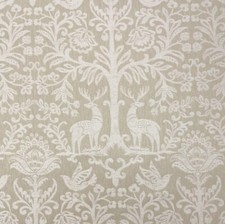 COVINGTON OH CIERVO LAVADO A LA PIEDRA BEIGE FLORAL BOSQUE ANIMALES TELA POR YARDA 54"W