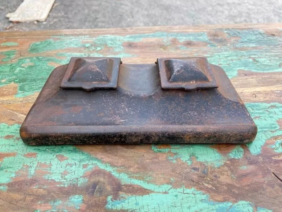 Antigua olla de tinta antigua original de hierro forjado a mano hermosa Foto 2 de 4