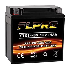 YTX14-BS Chrome Pro Series High Performance ATV Powersport iGel Battery