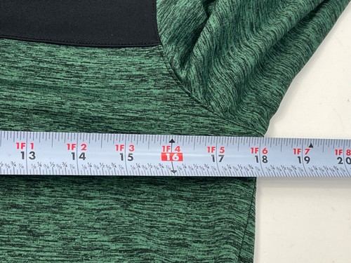 Xersion Quick-Dri Shirt Youth Sz L 14/16 Green/Black 1/4 Zip Pullover Logo - Picture 9 of 10