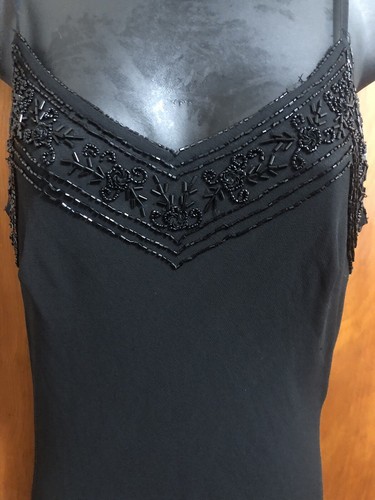 Jkara New York Black Beaded Art Deco Dress NWT 6