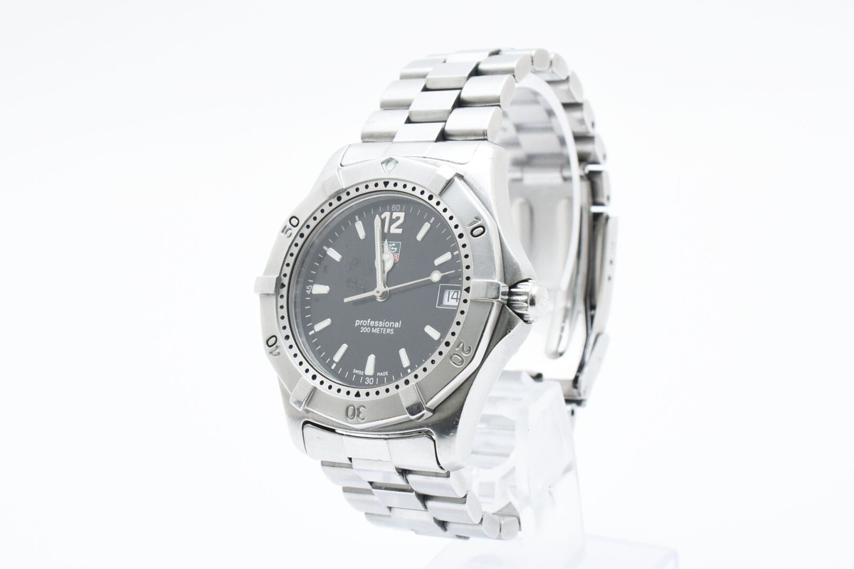 Tag Heuer 2000 WK1113-0 Professional 200m Quartz Mens Watch Black