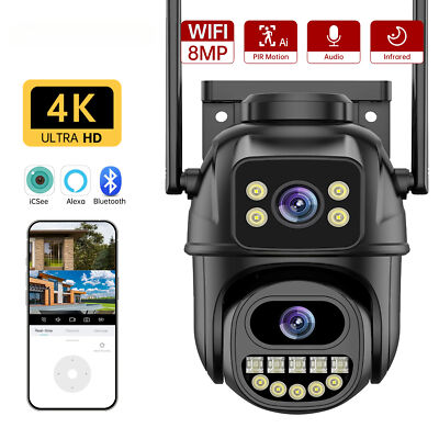 Wifi Surveillance Camera 4K 8MP Outdoor Security PTZ AI Human Detect CCTV Camera
