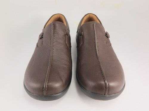 Clarks Unstructured Un.LOOP Moccasin Womens Size 10N Brown Leather Slip-On Flats - Picture 3 of 8