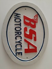 BSA Motocycle Oval Iron Cast Publicity (30cm x 22,5cm and 1cm Thick)