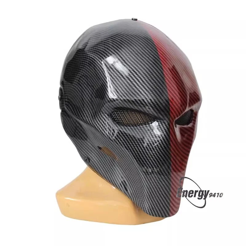 Deathstroke Cosplay Mask GFRP Full Face Protection Steel Wire Eye Halloween Prop - Image 3 of 4
