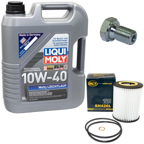 MotoröL Set 10W-40 5 Liter + ÖLfilter SH 426 L + Schraube FüR BMW 3Er Coupe E36-image