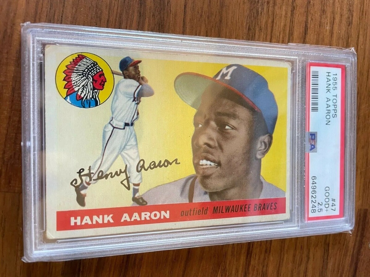 1955 Topps Baseball - #47 Hank Aaron - PSA 2.5 - Milwaukee Braves