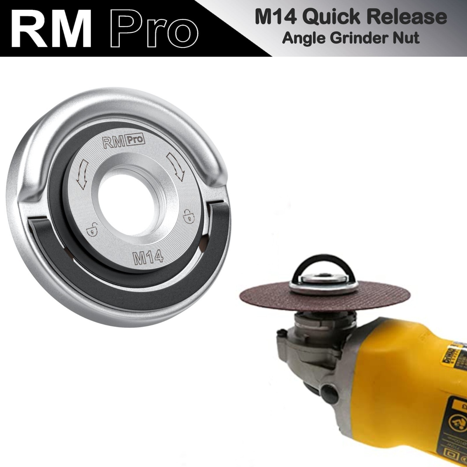 RMpro M14 Quick Release Heavy Duty Angle Grinder Flange Nut
