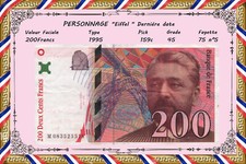 🤩 200 Francs Eiffel type 1995 splendide de 1999 n° série  M.083525518