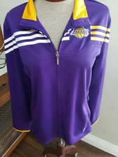 Women's Adidas Los Angeles Lakers Court Warm Up Jacket Sz Large Preowned VGC