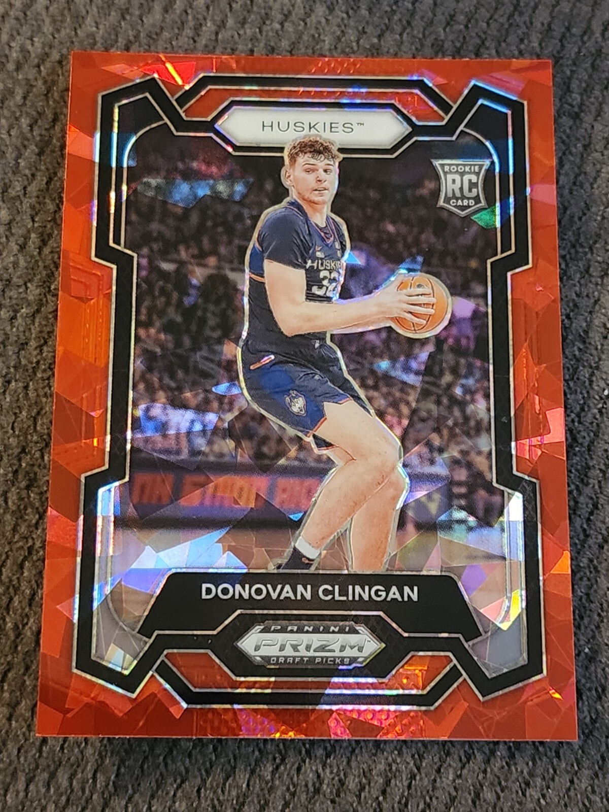 2024-25 Donovan Clingan Panini Prizm Draft Picks Prizms Red Ice #95 Rookie RC