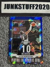 2023-24 Contenders Optic Victor Wembanyama 75 Blue Ice Prizm 10 Blocks! Rookie