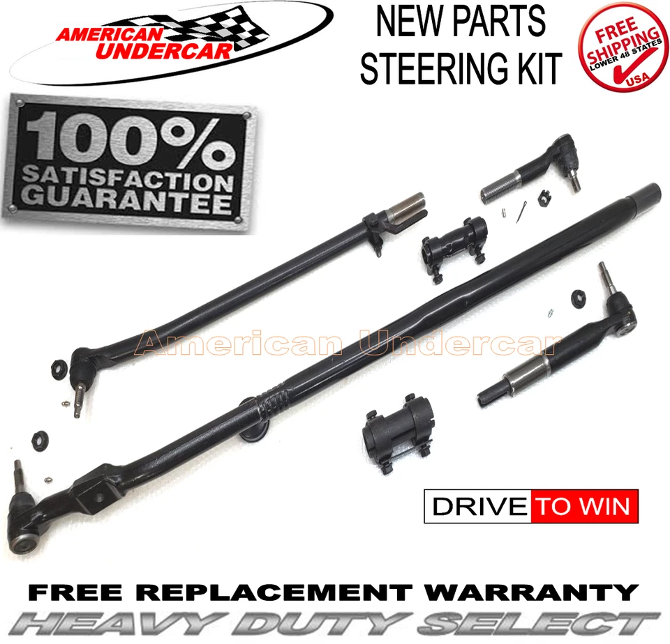 Kit de dirección HD Tie Rod Drag Link Dodge Ram 2500 3500 2003 - 2013 4x4 estilo T Foto 2 de 4