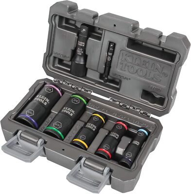 Klein Tools 66070 Impact Socket Set, Driver Flip Socket, Five Sockets... 