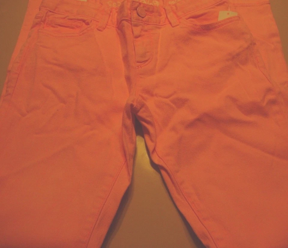 NUEVO CON ETIQUETAS NIÑAS GAP 1969 JEANS DE MEZCLILLA SÚPER AJUSTADOS ESTAMPADO FLORAL TALLA 10 REGULAR-NEON CO Foto 2 de 2