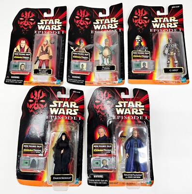 Star Wars Episode 1 CommTech Hasbro Figures Collection 2 Set C-3PO Darth Sidious
