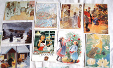 SCHWEDEN - 11 Postkarten Kunstkarten AK Weihnachten Jul Carl Larson