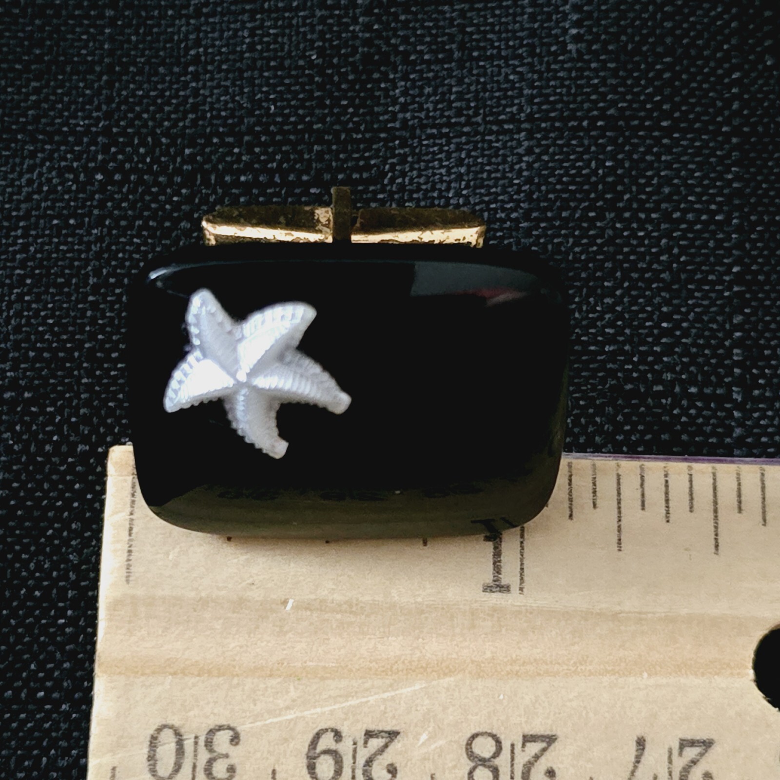 Vintage Rectangular Black Plastic Cufflinks With … - image 15