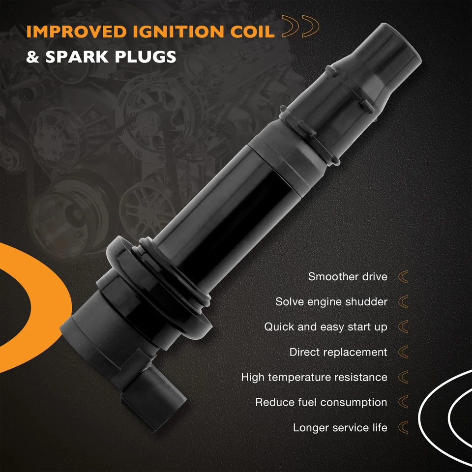 4X Ignition Coil Pack For 2002-16 Yamaha YZF R6 R6S R1 FZ1 FZ1S 5PW-82310-00-00 - Image 2 of 4