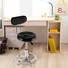 Work Shop Stool Bench Hydraulic Chair Bar Garage Adjustable With Back Footrest