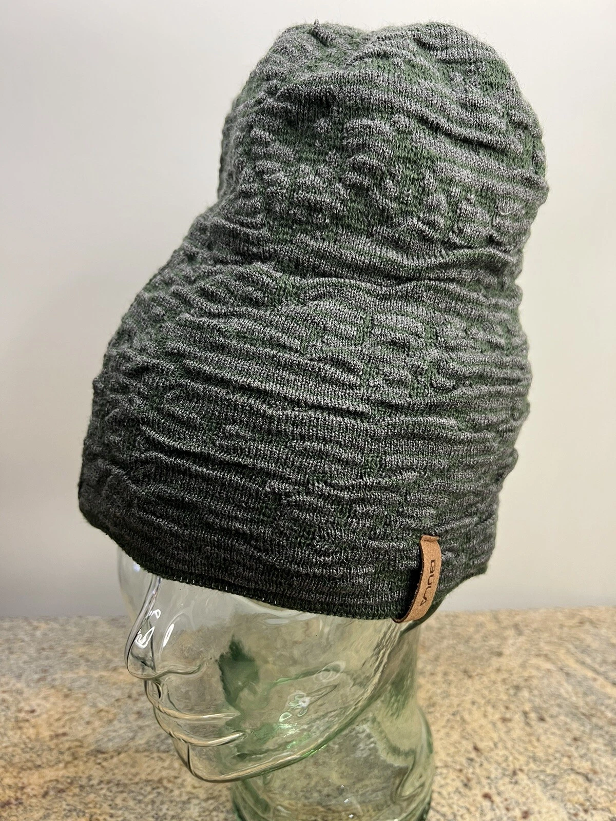 BULA HEADWEAR Gray/Green Snowboard Winter Ski Hat Cap Beanie Double-sided?