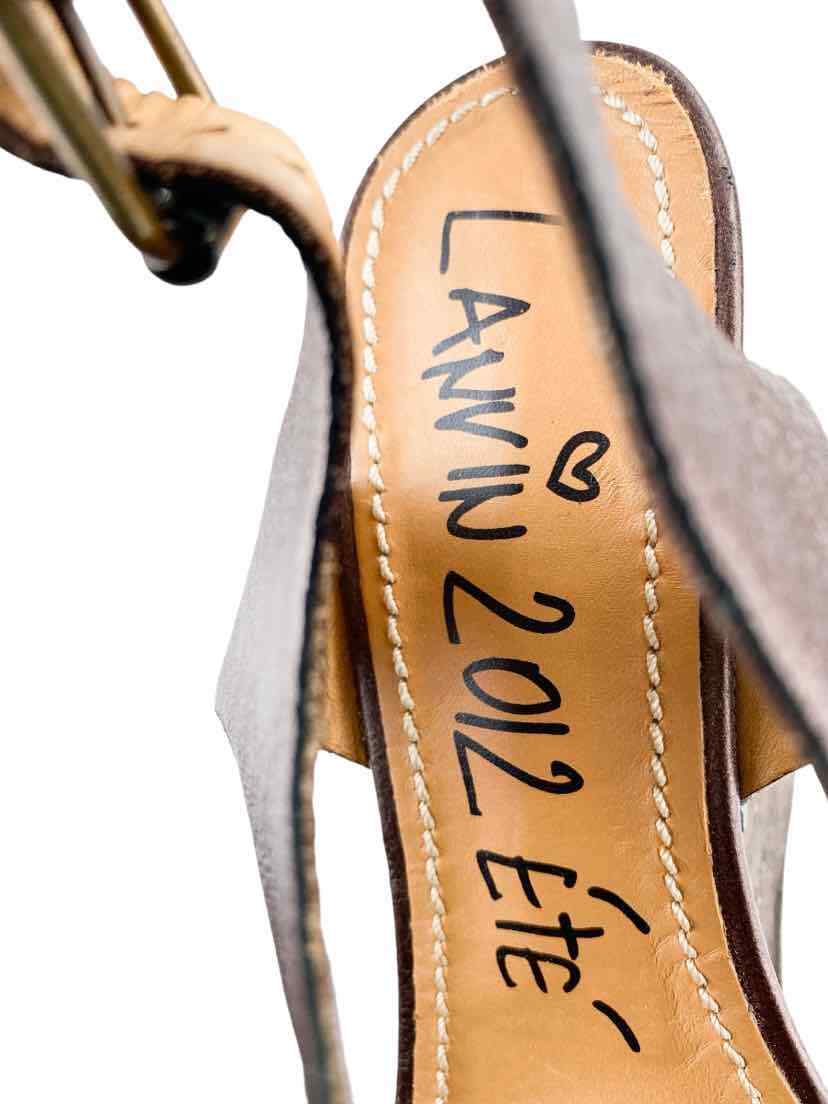 Lanvin 2012 Ete Women's Python Leather Wedges Bro… - image 7